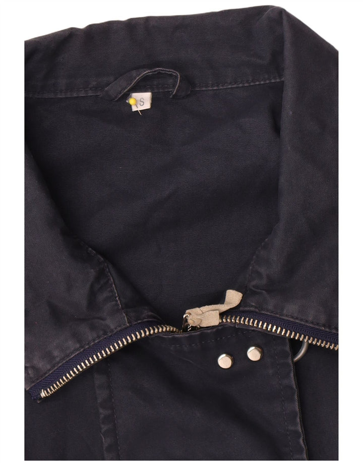 Fay Duffle Utility Jacket oversize da donna UK 10 Small Blu Navy