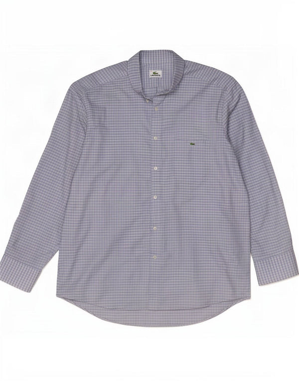 Cămașă pentru bărbați Lacoste Mărimea 44 XL Bumbac Vichy albastru