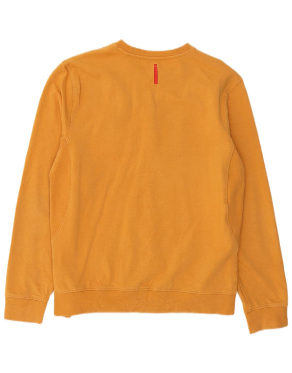 Guess Mens Graphic Slim Fit Sweatshirt Jumper Large Yellow Cotton