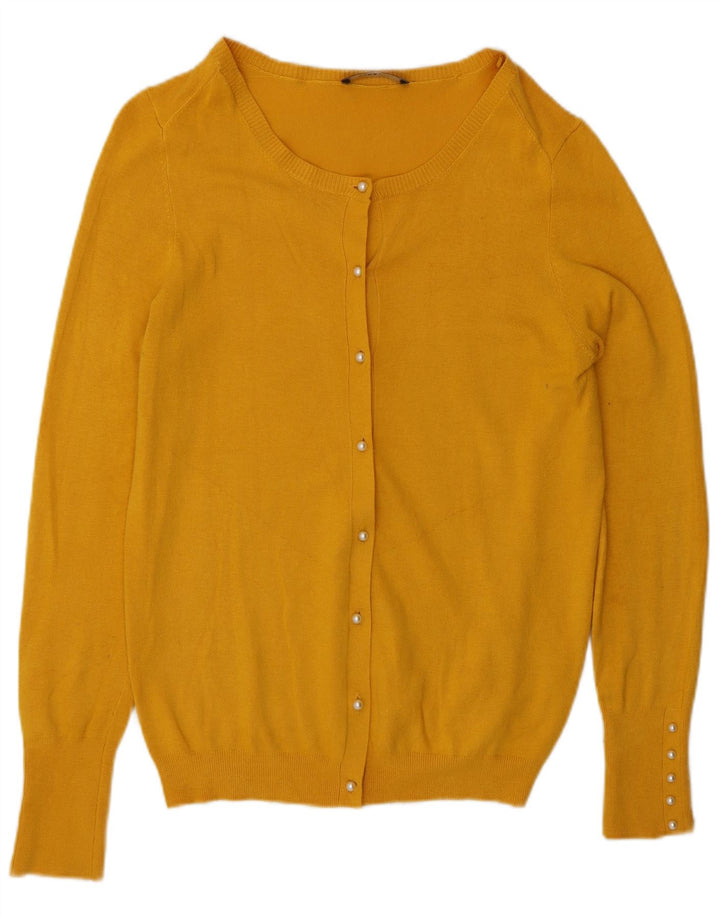 Zara Womens Cardigan Sweater UK 14 Large Yellow