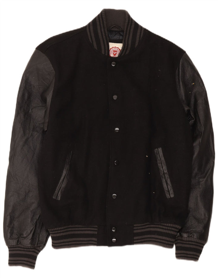 Franklin Marshall Herre Varsity Jacket UK 38 Medium Black Colourblock