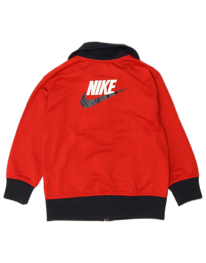 Nike Boys Graphic Tracksuit Top Jacket 4-5 Years Small Red Colourblock