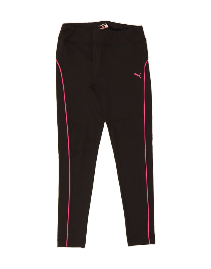 PUMA Womens Leggings UK 12 Medium Black Vintage Puma and Second-Hand Puma from Messina Hembry 
