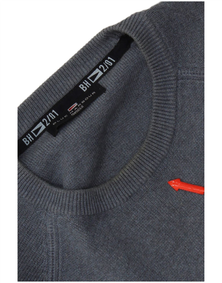 Maglione maglione girocollo da uomo Marks & Spencer blu Harbour blu medio