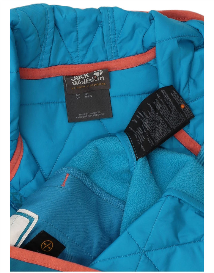 JACK WOLFSKIN Giubbotto bomber con cappuccio da bambino 13-14 anni in poliestere blu