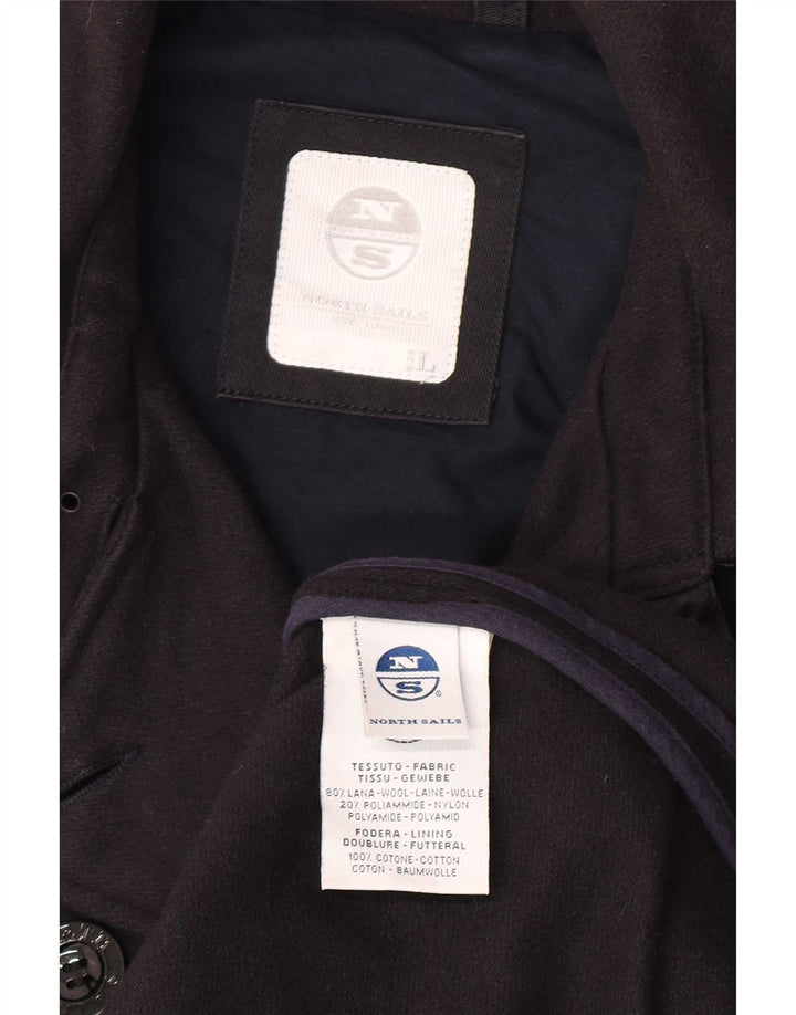 North Sails Womens Pea Coat UK 14 Large Navy Blue Wool Classic