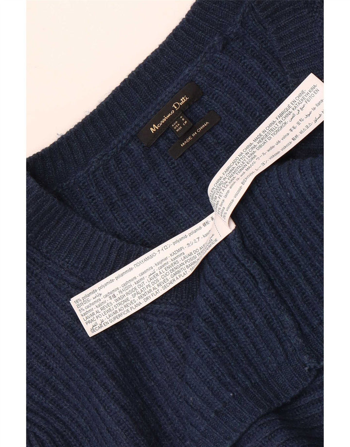Massimo Dutti Womens Crop Oversized cardigan sweater UK 10 Small Navy Blue