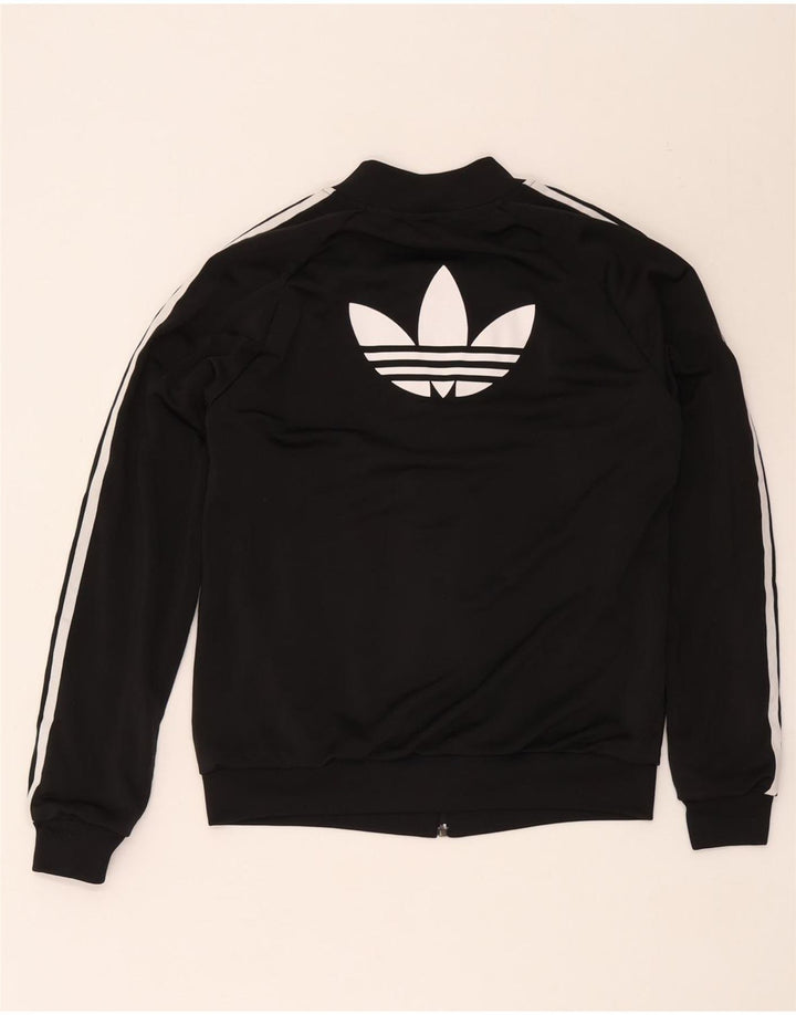 Adidas Womens Graphic Tracksuit Top Jacket UK 12 Medium Black