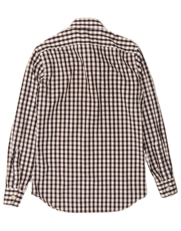 BANANA REPUBLIC Mens Shirt Size 14 1/2 Small Black Check Cotton