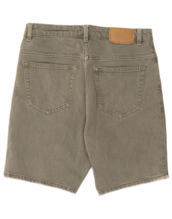 Zara Herre Denim Shorts EU 38 Small W30 Khaki Bomuld