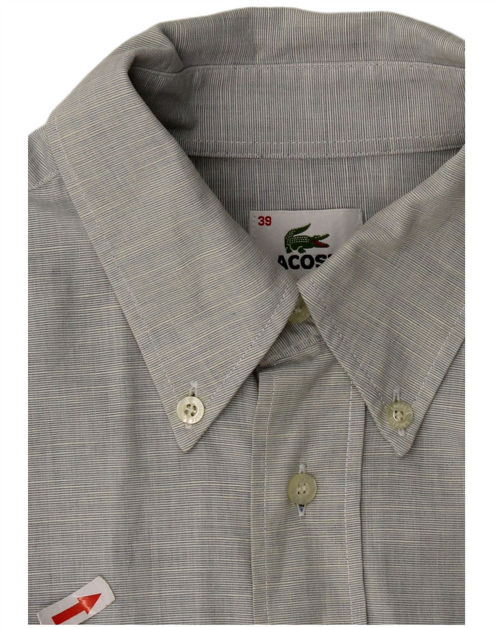 Lacoste Mens Shirt Size 39 Medium Grey Cotton