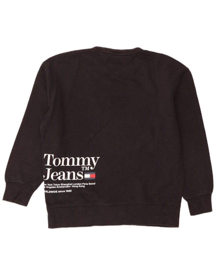 Tommy Hilfiger Herren-Sweatshirt mit Grafik, Größe S, schwarze Baumwolle