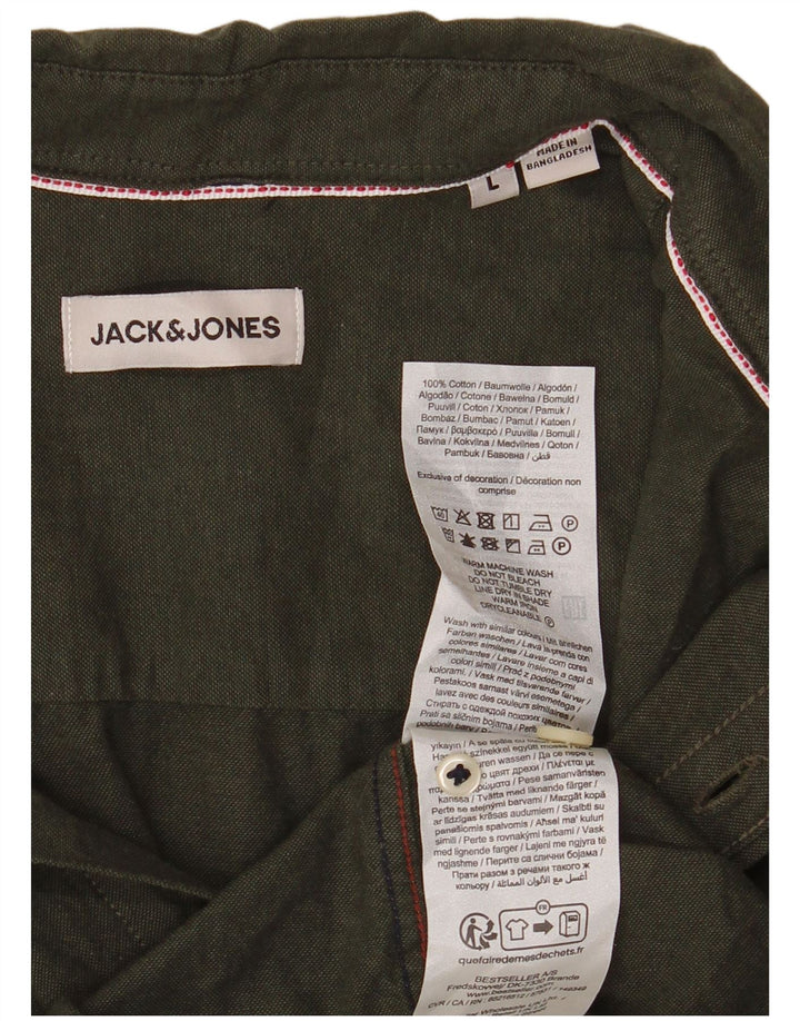 Jack & Jones Herreskjorte Stor Khaki Bomuld