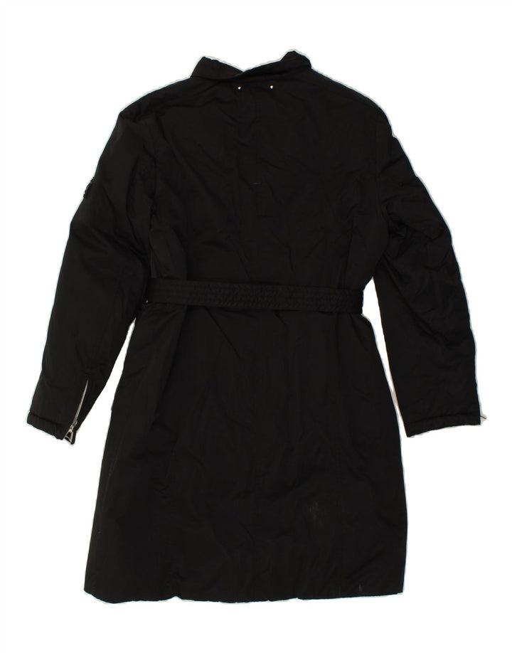 VINTAGE Womens Windbreaker Coat UK 14 Medium Black Cotton Vintage Vintage and Second-Hand Vintage from Messina Hembry 