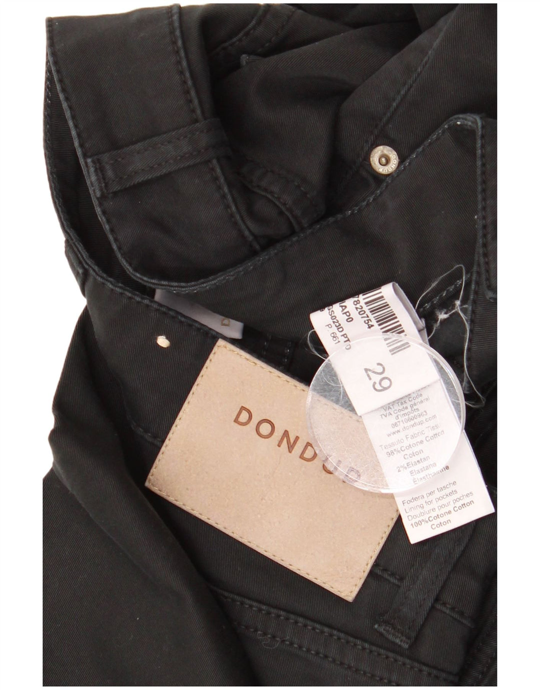 Dondup Womens Slim Jeans W29 L28 Black Cotton