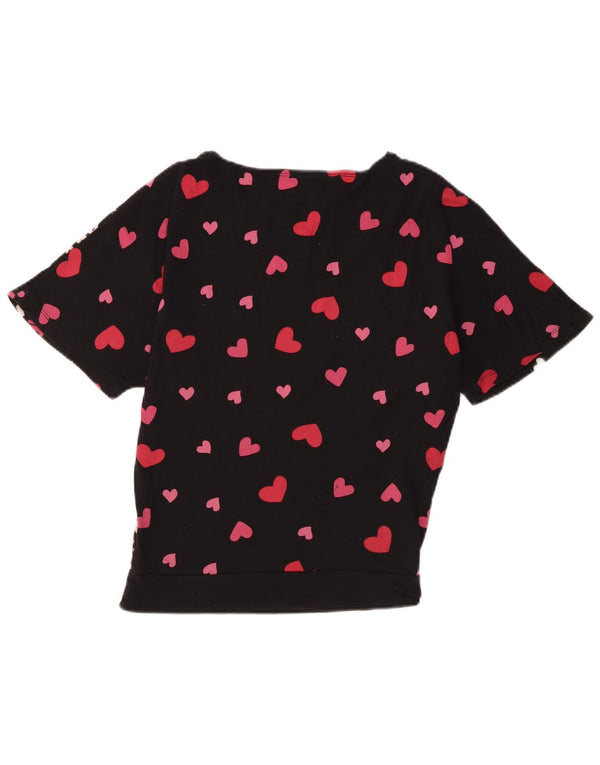Desigual Dziewczęcy T-shirt z grafiką Top 13-14 lat Czarne serce