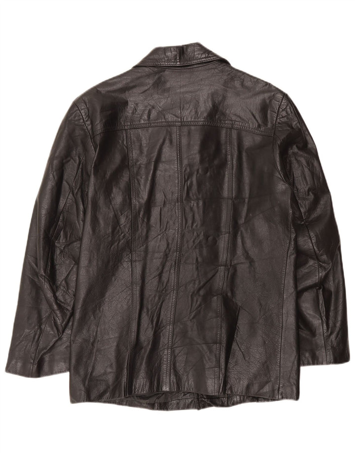 Vintage Mens Leather Jacket EU 50 Large Black Leather