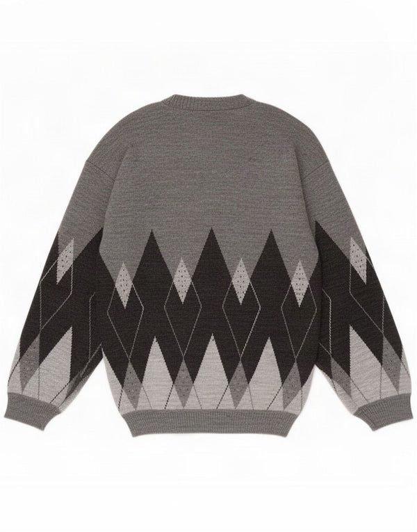 Vintage Ανδρικό πουλόβερ με λαιμόκοψη Vintage Small Grey Argyle/Diamond