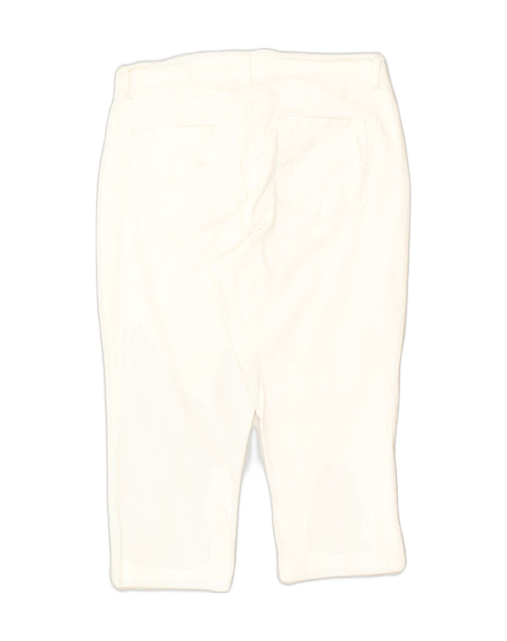 LEE Womens Easy Fit Crop Casual Trousers W30 L28  White Cotton | Vintage Lee | Thrift | Second-Hand Lee | Used Clothing | Messina Hembry 