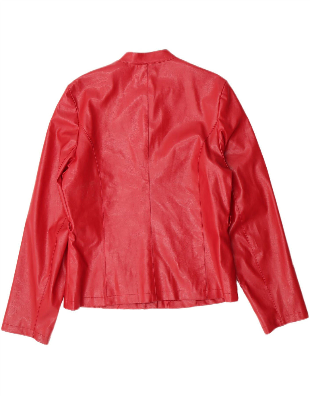 VINTAGE Womens Faux Fur Jacket UK 14 Medium Red Polyvinyl Vintage Vintage and Second-Hand Vintage from Messina Hembry 