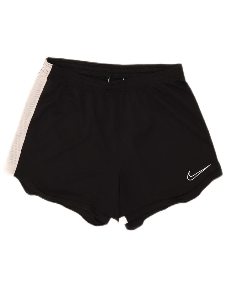Nike Womens Dri Fit Sport Shorts UK 12 Medium Black Colourblock Polyester