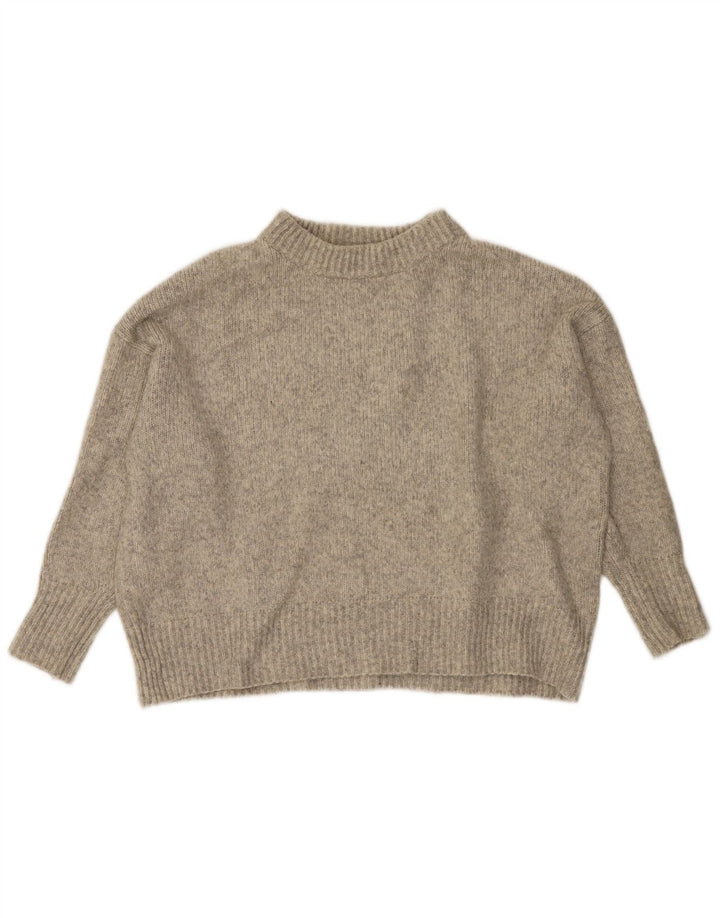 Zara Womens Oversized Crew Neck Jumper Sweater UK 10 Small Grey