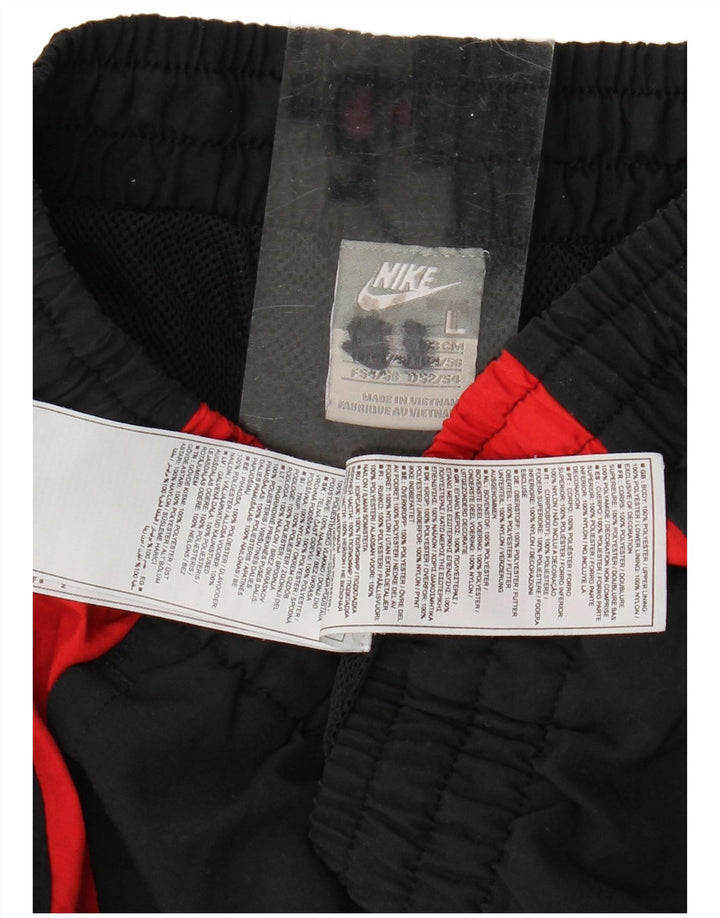 Nike Mens Tracksuit Trousers Large  Black Colourblock Polyester