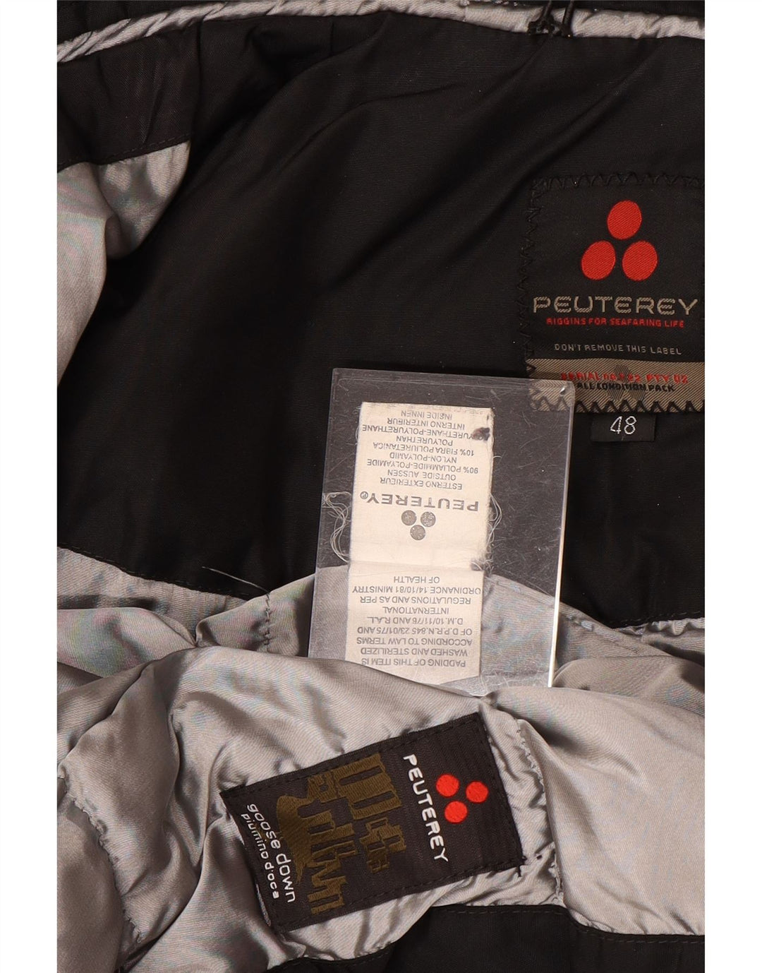 PEUTEREY Womens Hooded Padded Coat IT 48 XL Black Polyamide