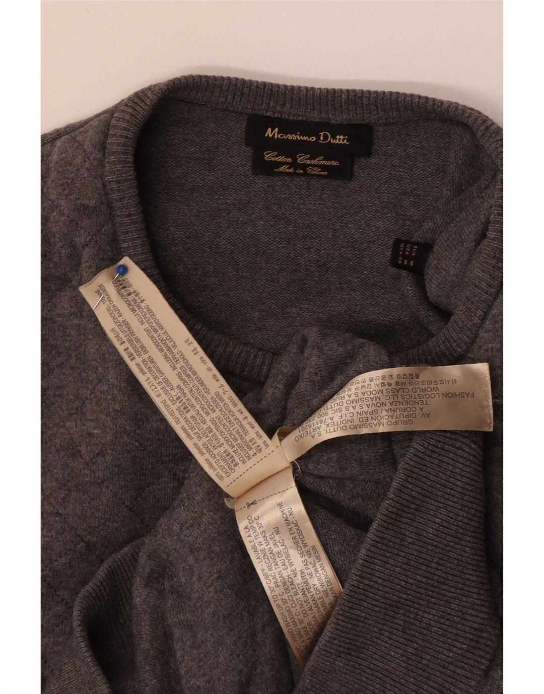 Massimo Dutti Womens Crew Neck Jumper Sweater UK 14 Medium Grey Polyester