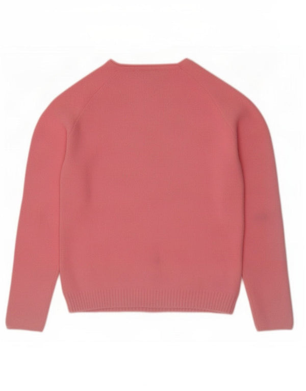 Zara Womens Boat Neck Jumper Sweater UK 14 Large Pink Nylon