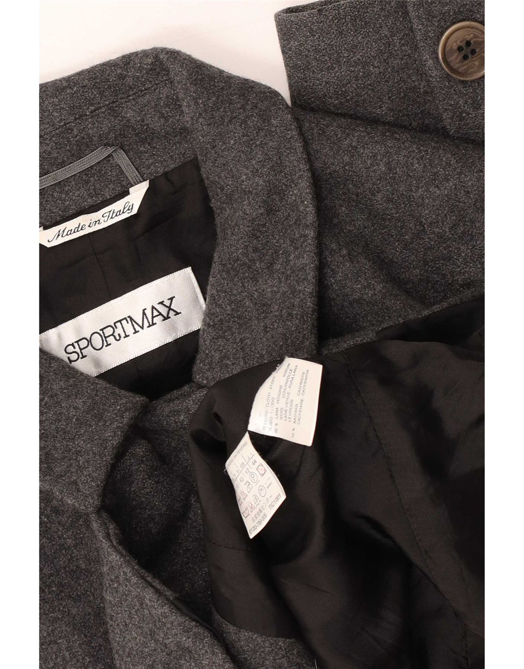 Женский пиджак Sportmax UK 12, шерстяной, средний, серый, классический