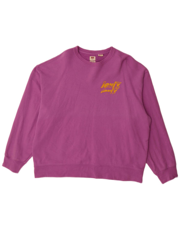 Levi's Womens Relaxed Fit Sweatshirt Jumper UK 18 XL Lilla bomuld