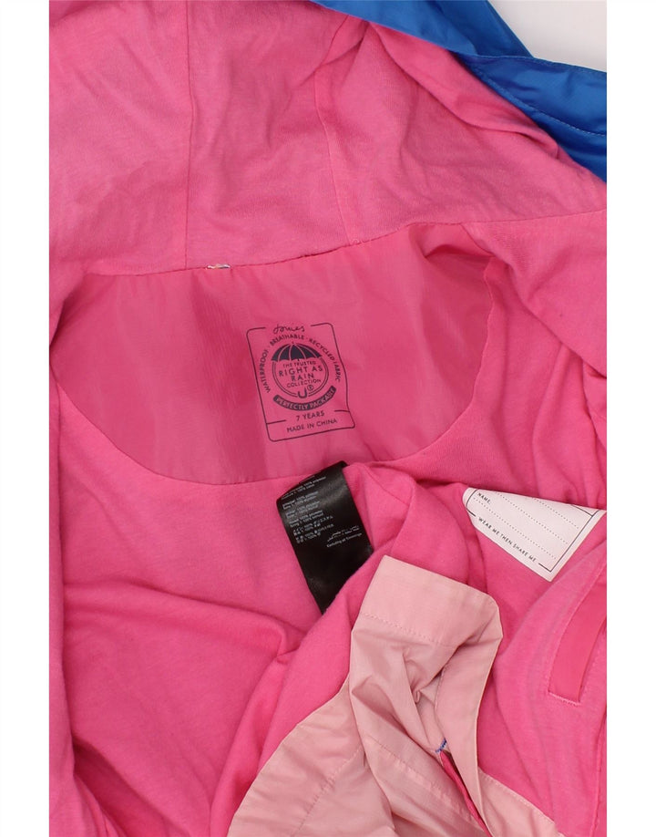 Joules Girls Hooded Rain Jacket 6-7 Years Multicoloured Colourblock