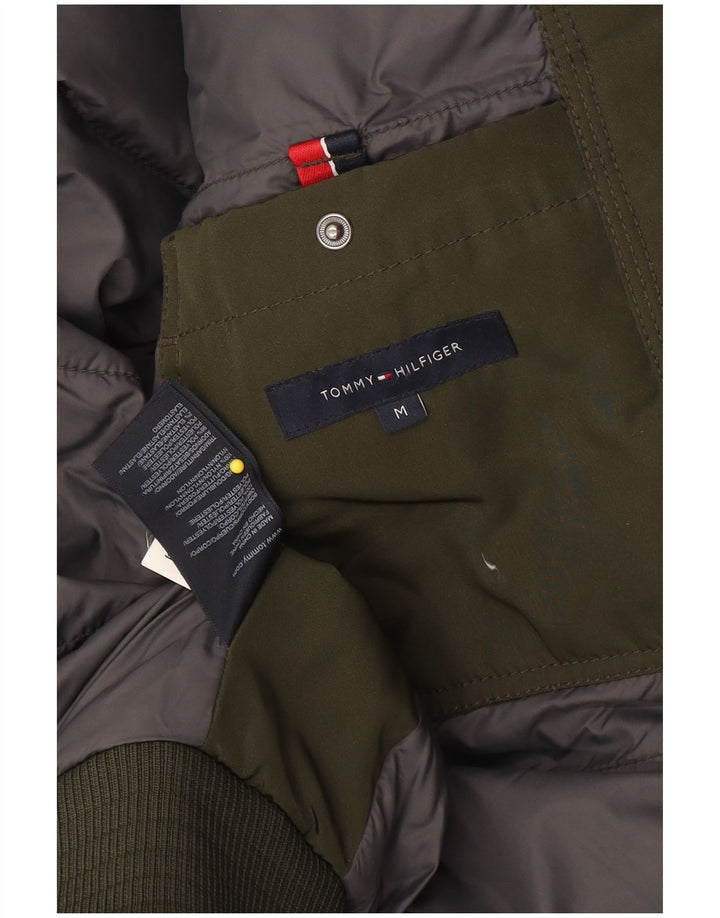 Tommy Hilfiger Mens Padded Jacket UK 38 Medium Green Polyester