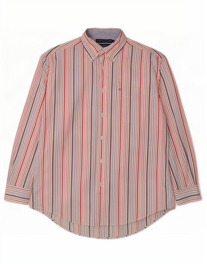 Tommy Hilfiger Chemise Homme Medium Multicolore Rayé Coton Années 80