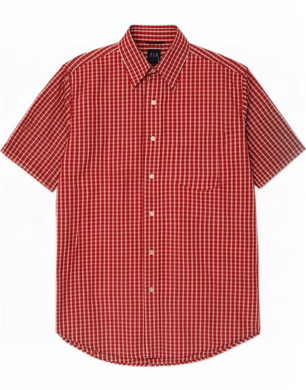 Gap Mens Short Sleeve Shirt Small Red Gingham