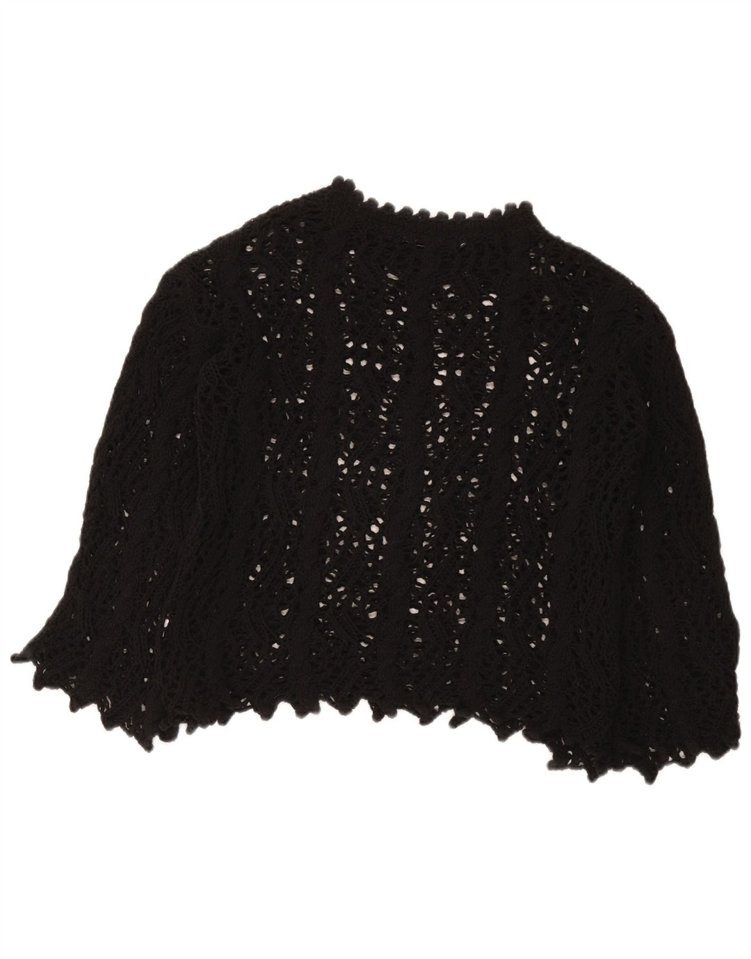 Zara Womens Crochet Blouse Top UK 10 Small Black