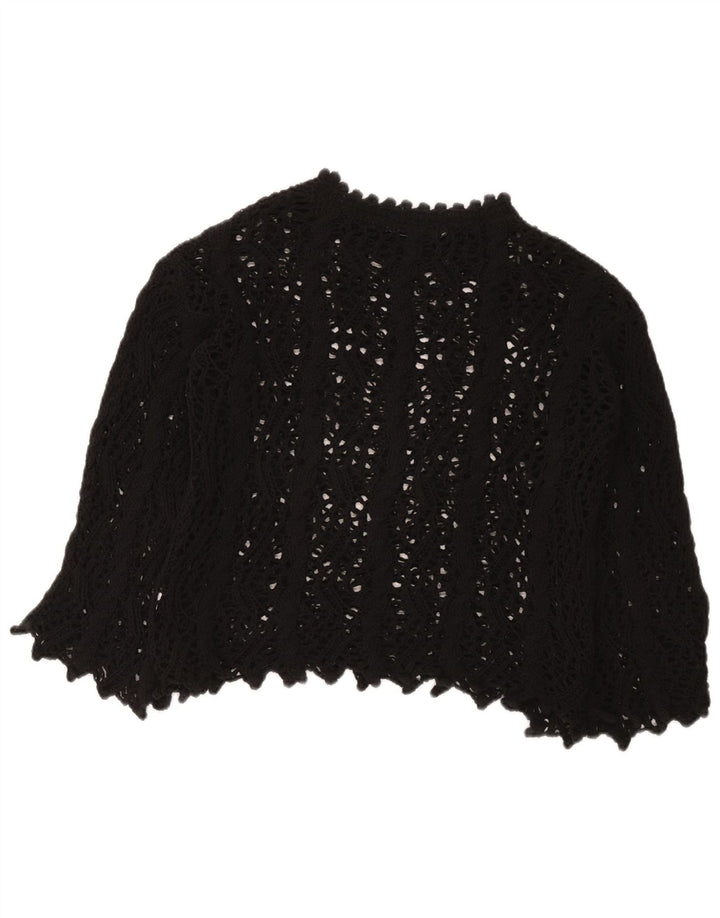 Zara Womens Crochet Blouse Top UK 10 Small Black