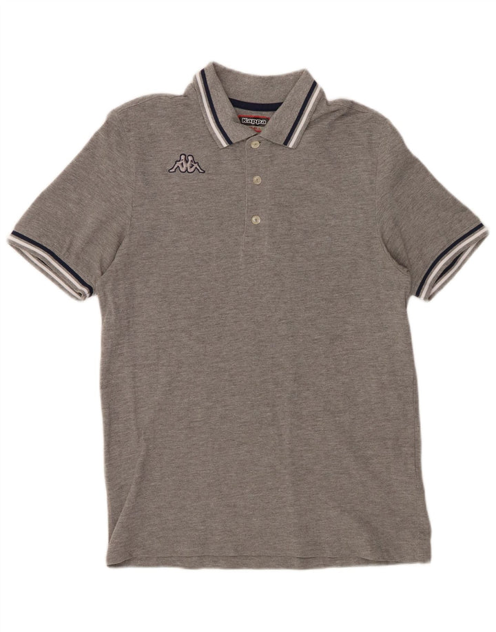 KAPPA Herren-Poloshirt, klein, grau gestreift, Baumwolle