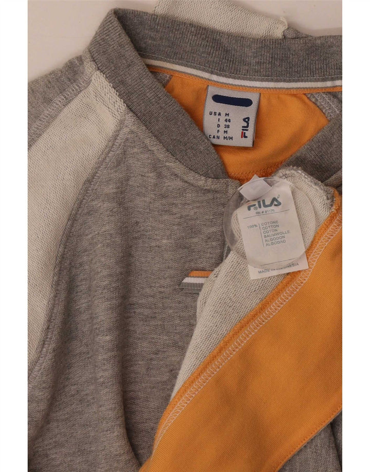 Fila Damen-Trainingsanzug-Top-Jacke IT 44 Mittelgrau Colourblock Sports