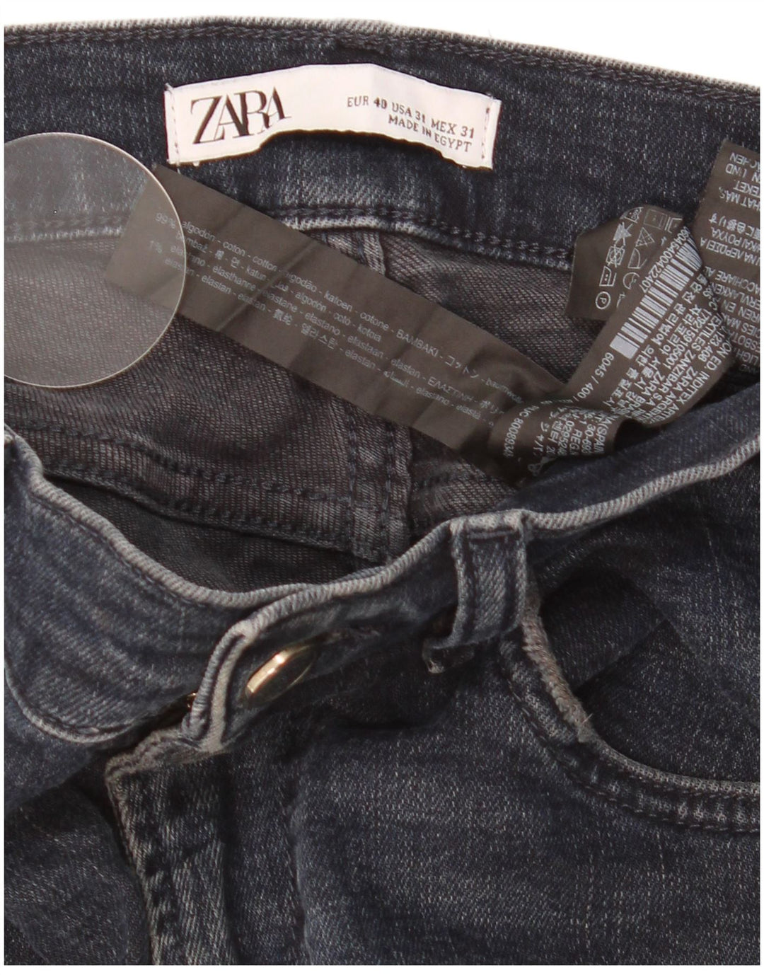 Zara Mens Slim Jeans EU 40 Medium W31 L28 Navy Blue Cotton
