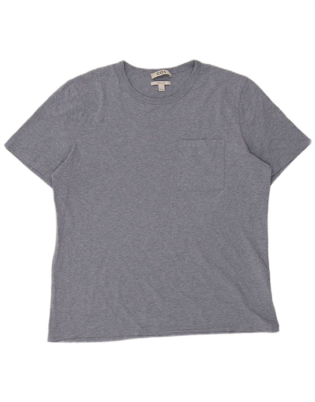Cos Herren-T-Shirt, normal, groß, blau gesprenkelte Baumwolle