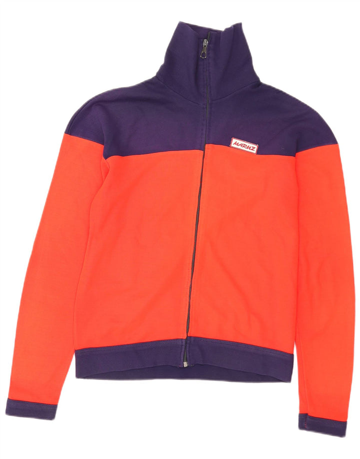 Vintage Mens Tracksuit Top Jacket Medium Red Colourblock