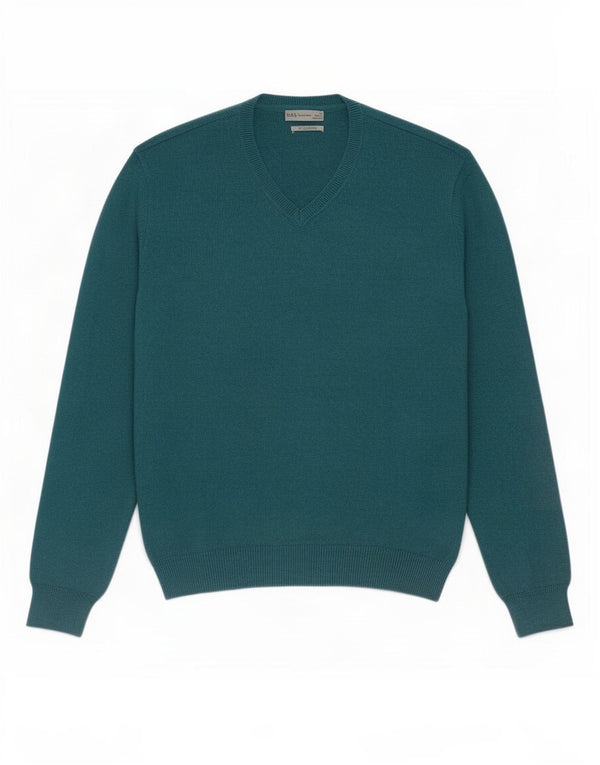 Marks & Spencer férfi V-nyakú pulóver XL zöld pamut