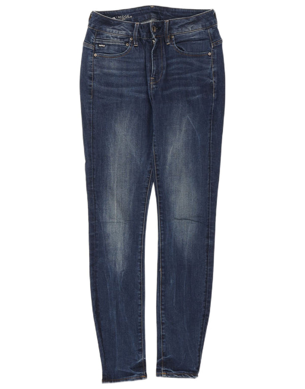 G-Star Womens Midge Skinny Jeans W28 L30 Navy Blue Cotton