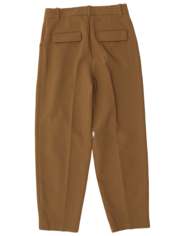 Zara Womens Crop Pegged Casual Bukser XS W24 L25 Khaki
