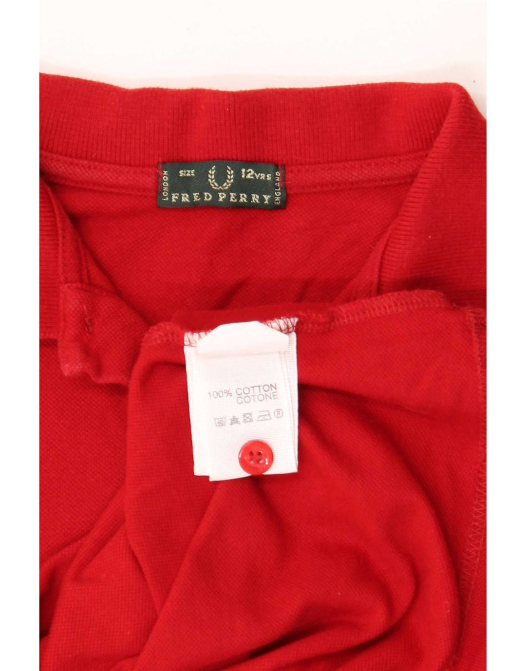 Fred Perry Boys Polo Shirt 11-12 Years Red Cotton
