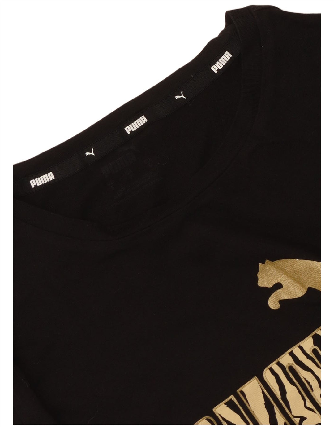 Puma Womens Graphic T-Shirt Top UK 10 Small Black