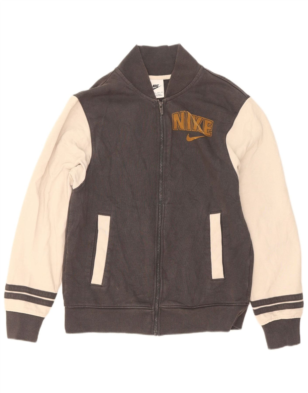 Nike Mens Graphic Tracksuit Top Jacket XS Grey Colourblock Cotton