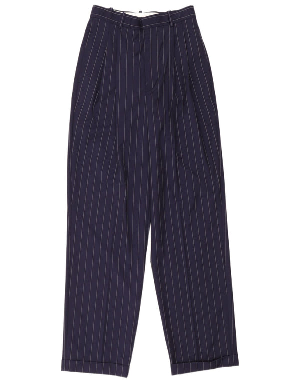 Pantaloni da completo a vita alta da donna Polo Ralph Lauren US 2 XS W30 L33 Blu Navy